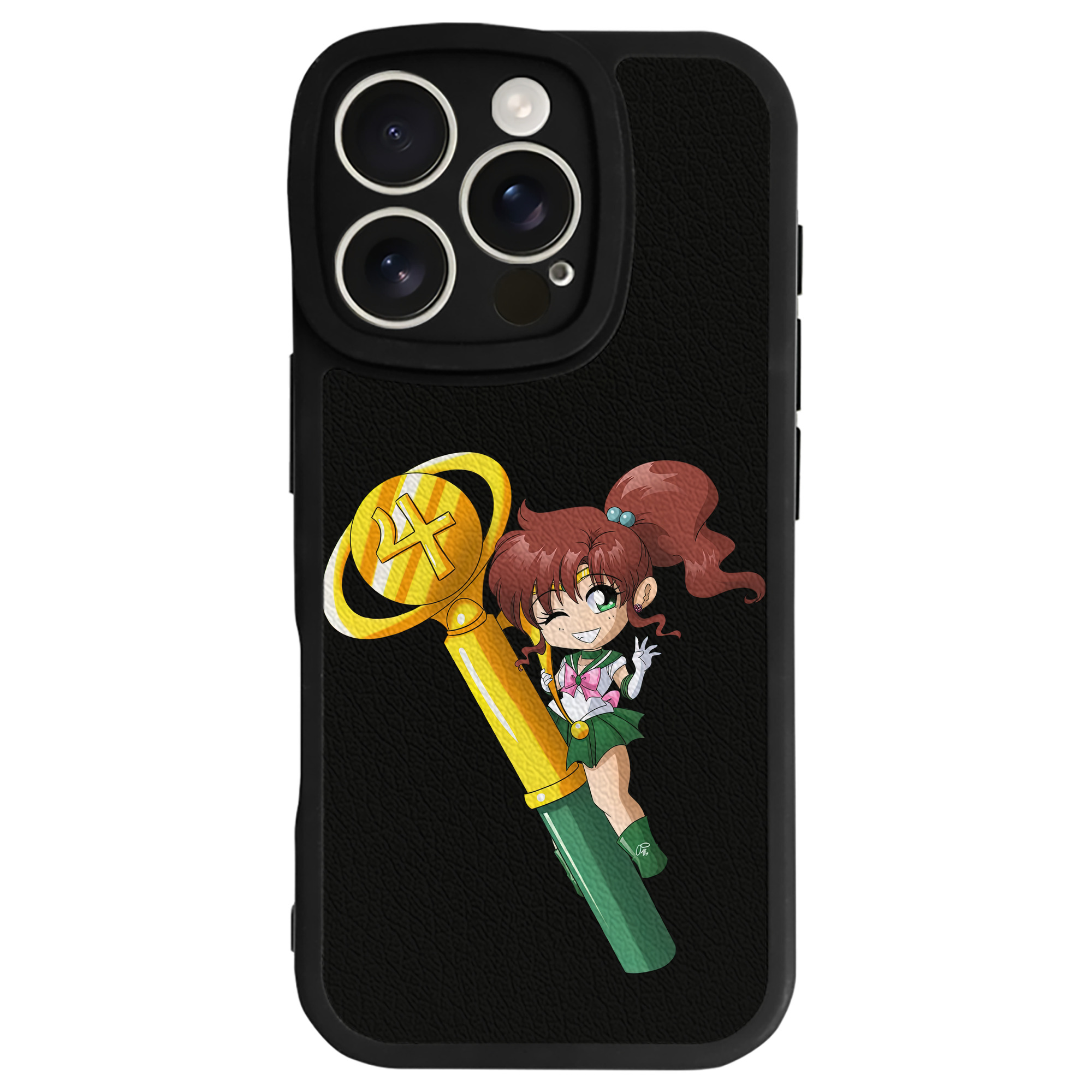 （画像用） 美少女戦士セーラームーン 木野 まこと きの まこと Sailor Moon Kino Makoto （セーラージュピター；Sailor Jupiter） 【iPhone 16シリーズ対応】シリコンスマホケース（レザー調） 材質：シリコン
